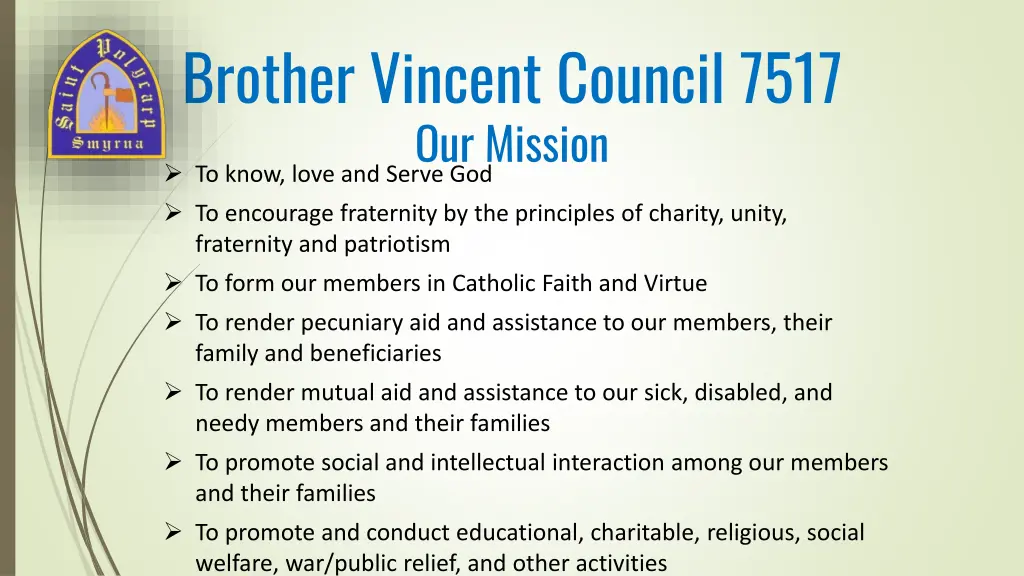 brother vincent council 7517 our mission to know