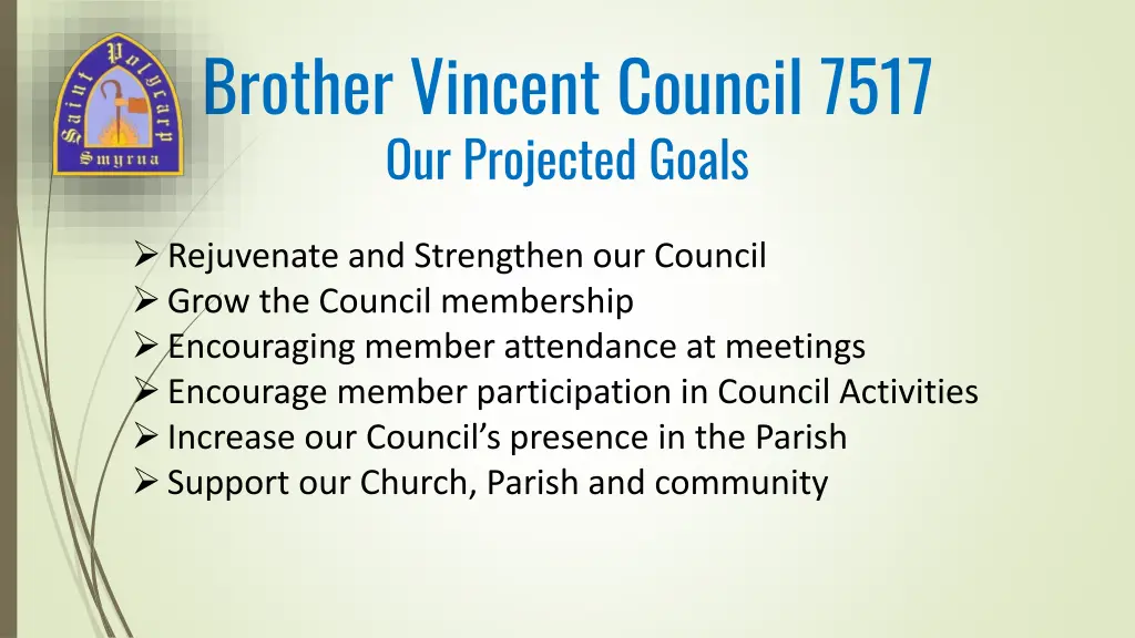 brother vincent council 7517 our projected goals
