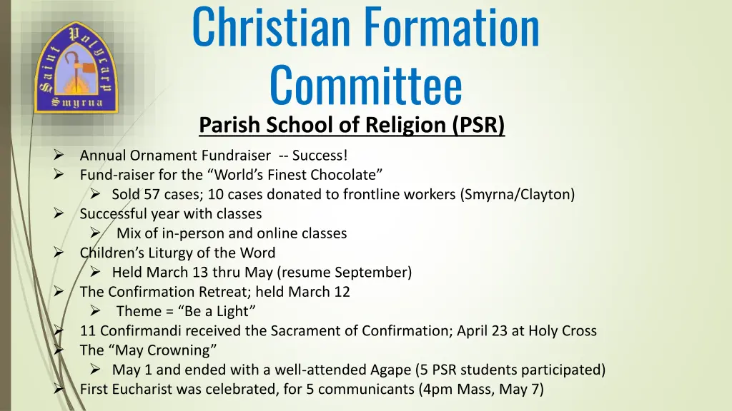 christian formation committee parish school