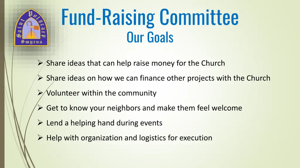 fund raising committee our goals