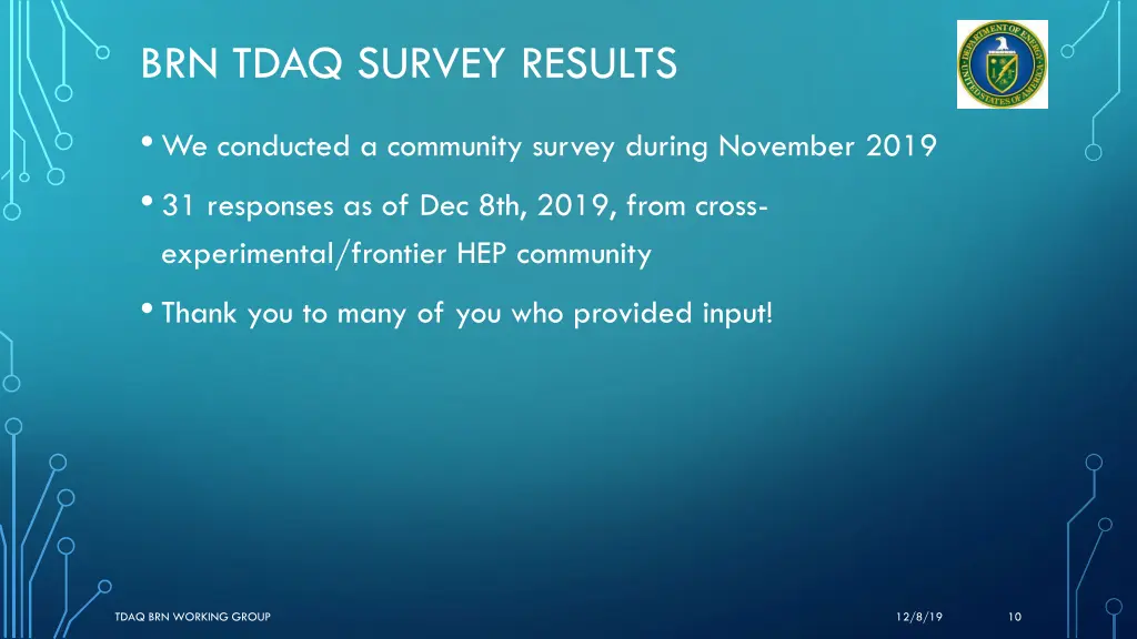 brn tdaq survey results