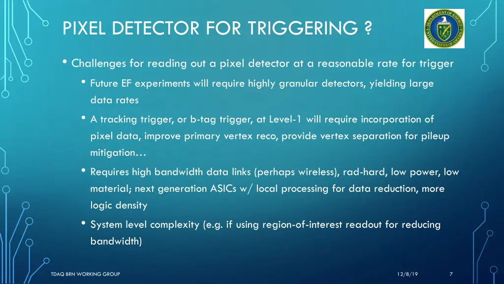 pixel detector for triggering