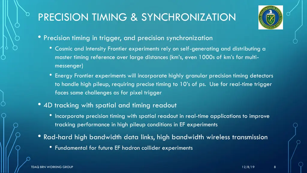 precision timing synchronization