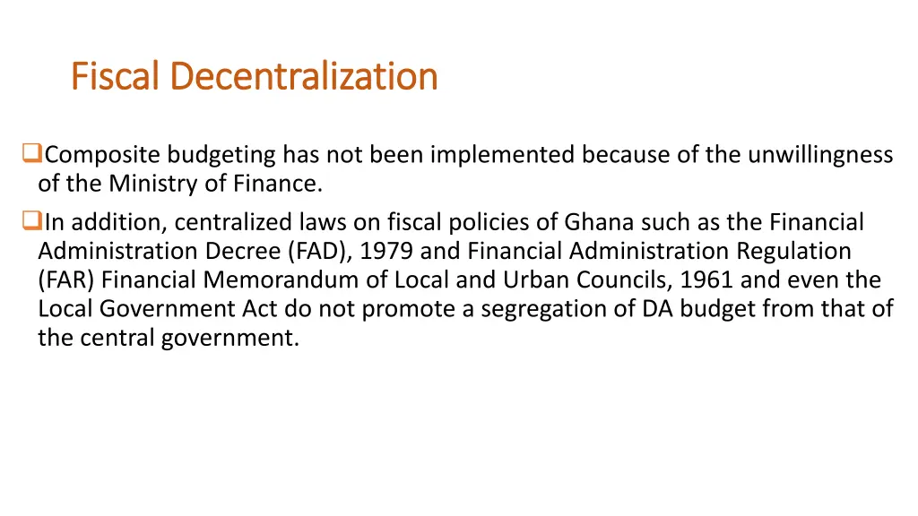 fiscal decentralization fiscal decentralization