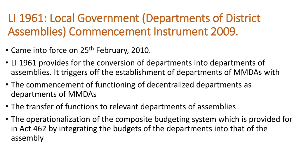 li 1961 local government departments of district