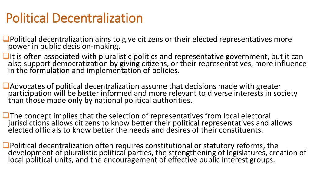 political decentralization political