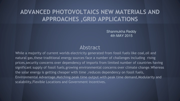 advanced photovoltaics new materials