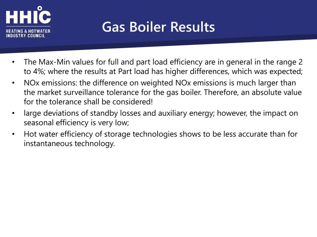gas boiler results