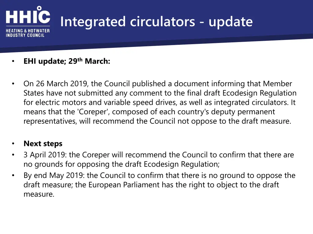 integrated circulators update 1