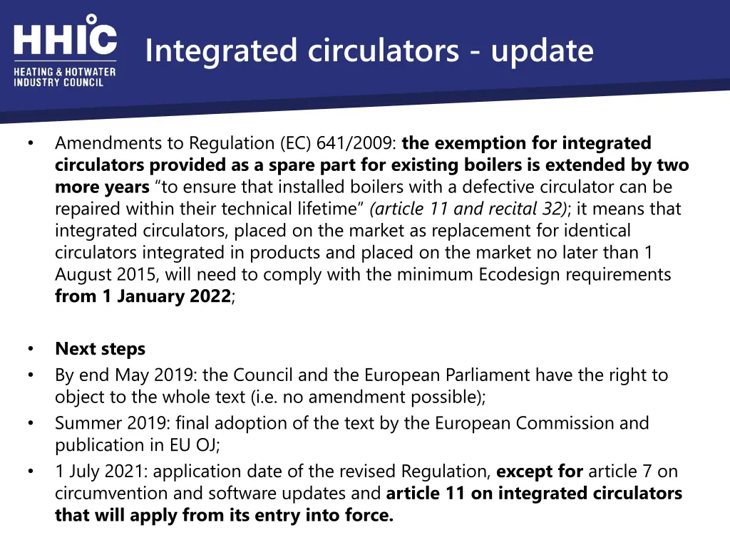integrated circulators update