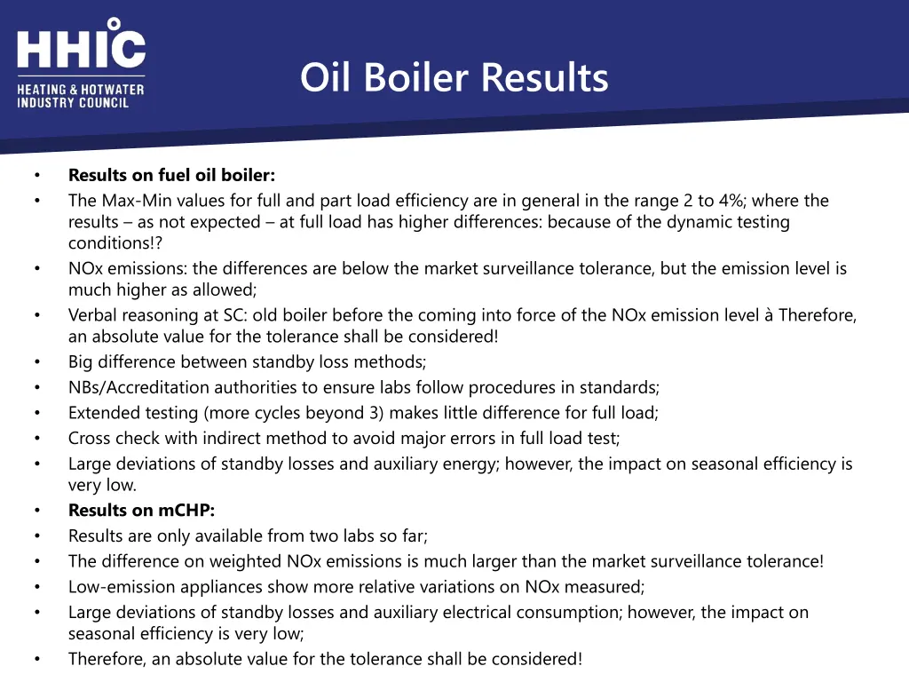 oil boiler results