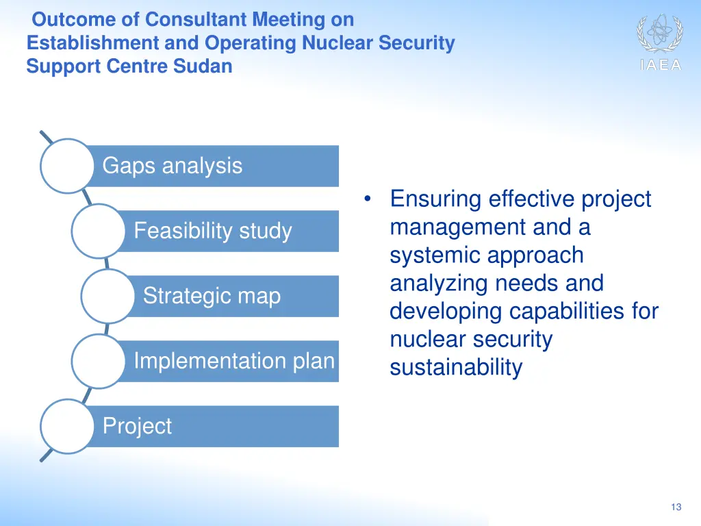 outcome of consultant meeting on establishment