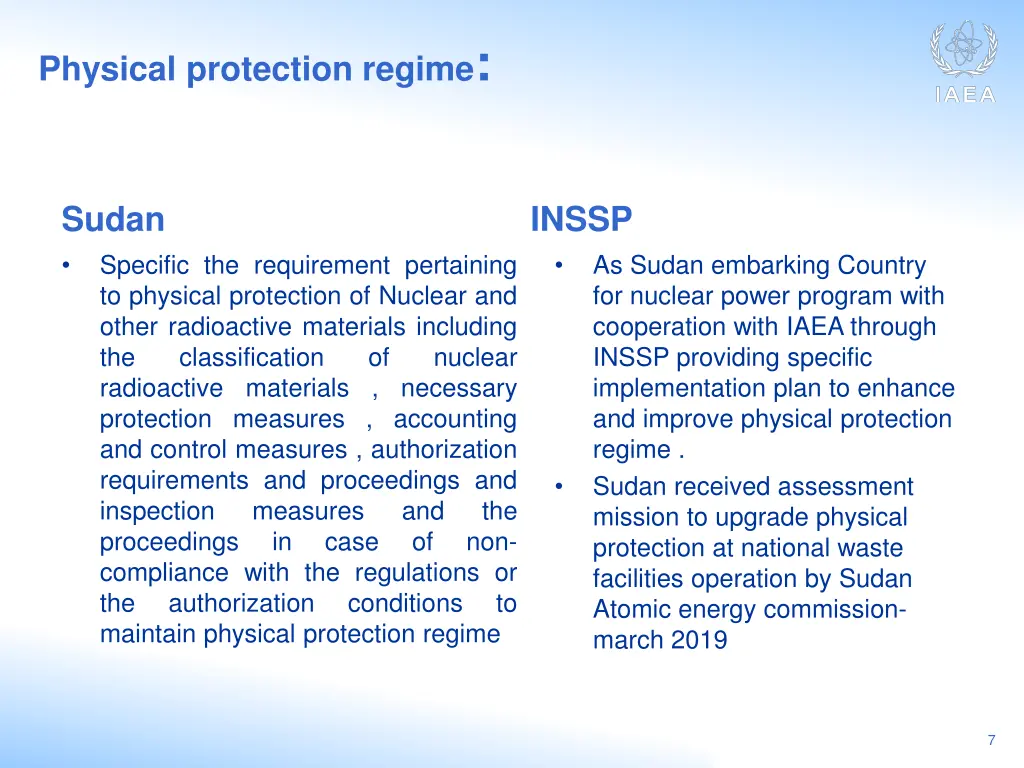 physical protection regime