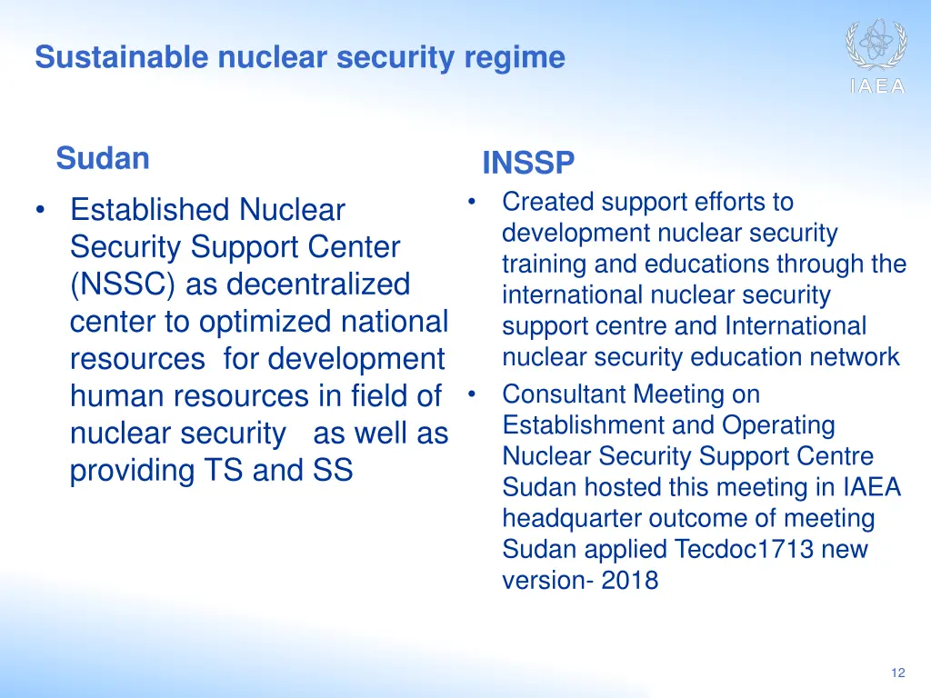 sustainable nuclear security regime