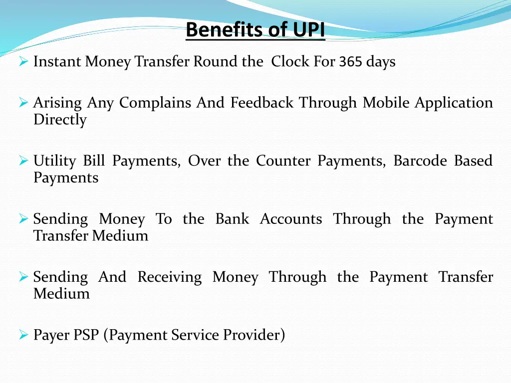 benefits of upi
