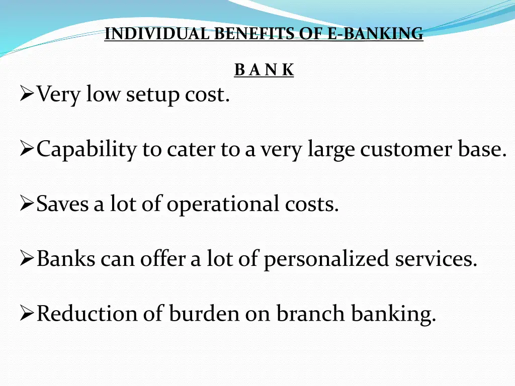 individual benefits of e banking
