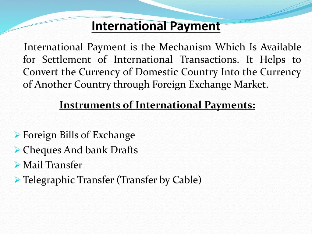 international payment