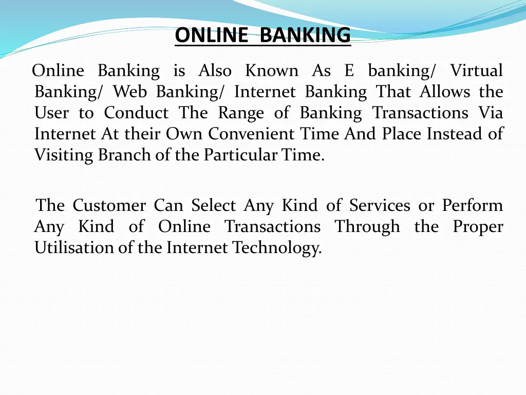 online banking