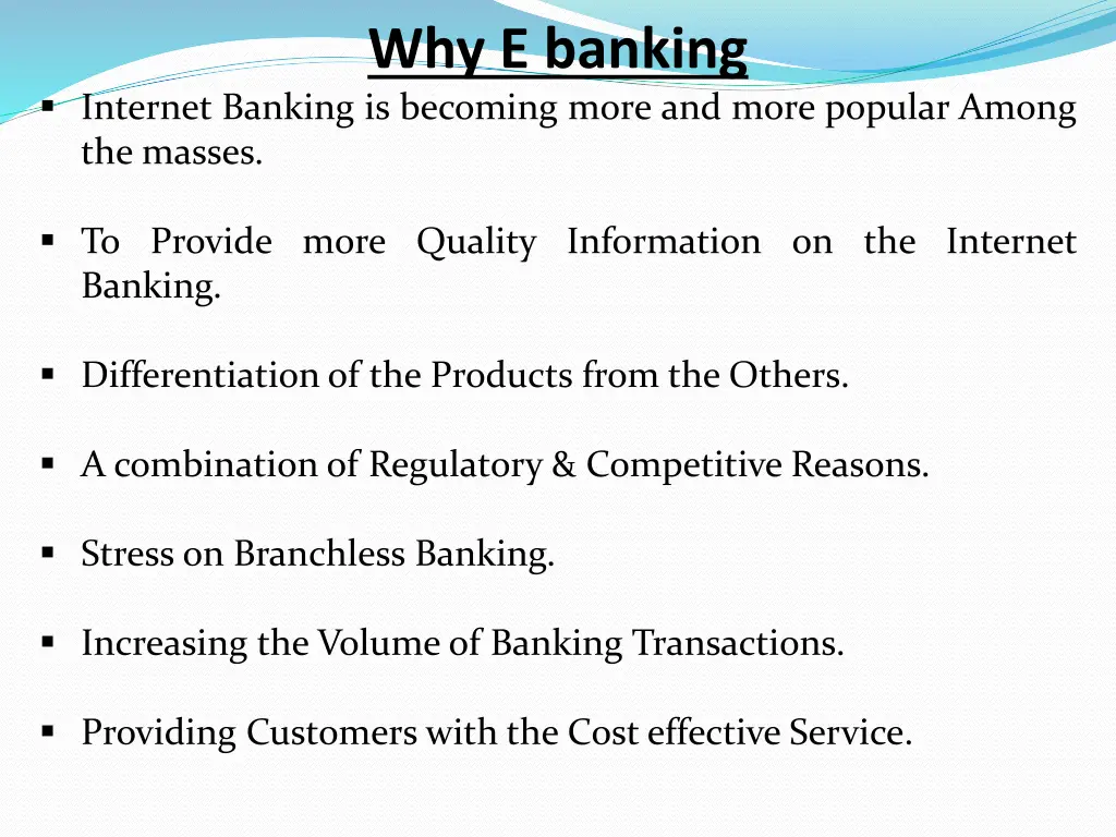 why e banking