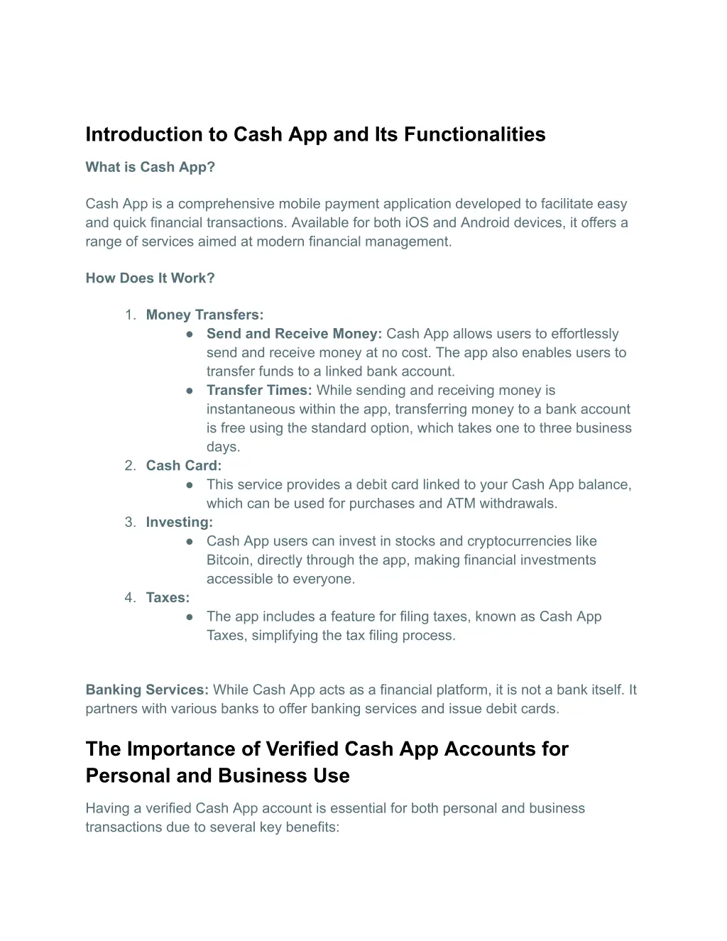 introduction to cash app and its functionalities