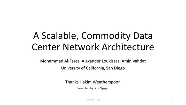a scalable commodity data center network