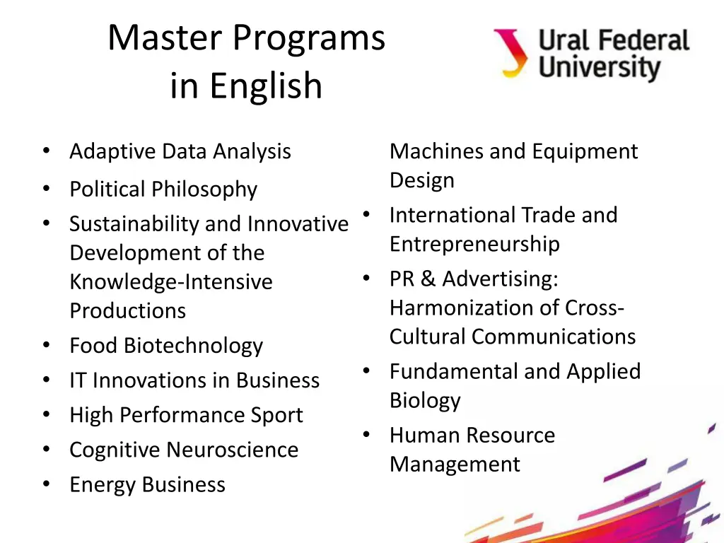master programs in english