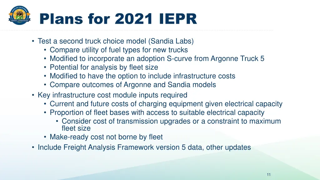 plans for 2021 iepr
