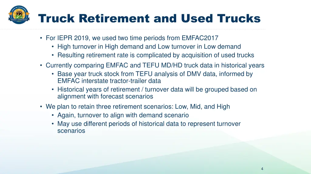 truck retirement and used trucks