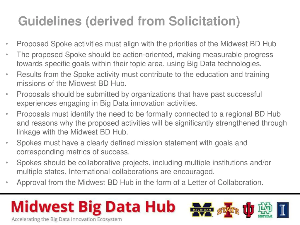 guidelines derived from solicitation