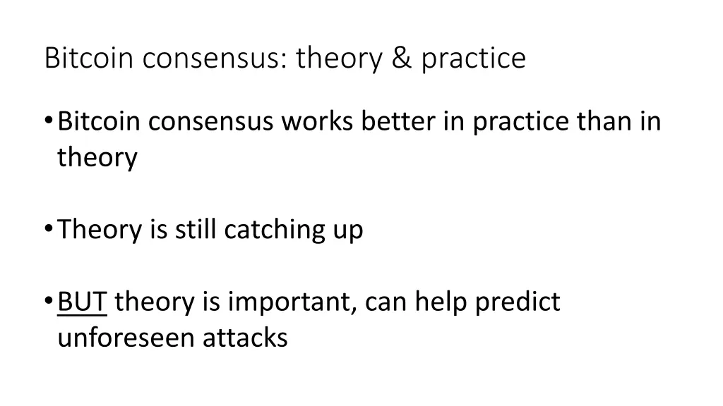 bitcoin consensus theory practice