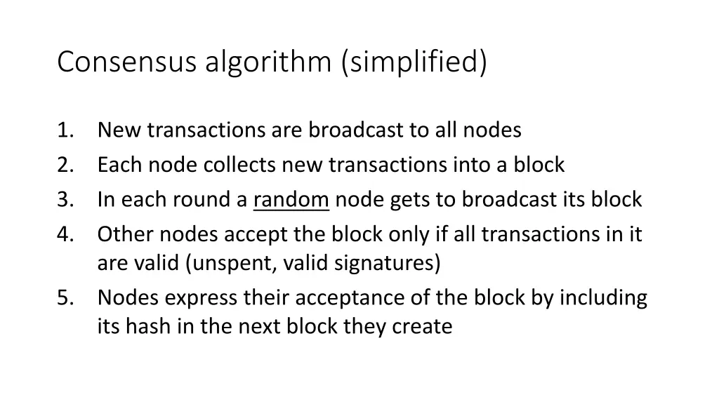 consensus algorithm simplified