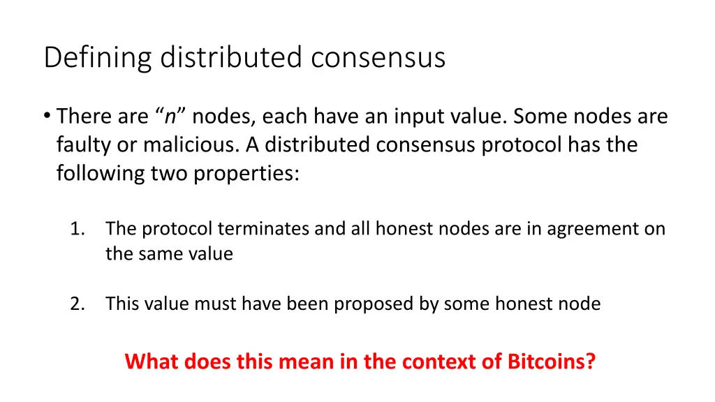 defining distributed consensus