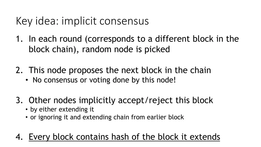 key idea implicit consensus
