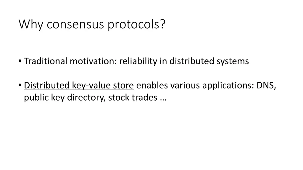 why consensus protocols