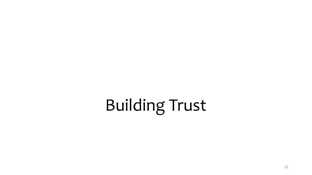 building trust