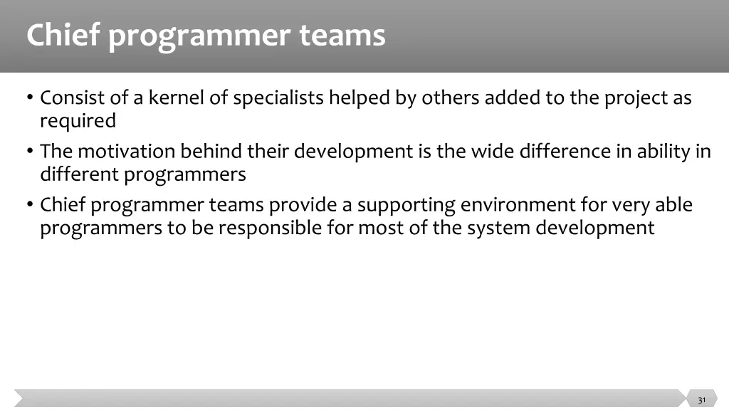chief programmer teams