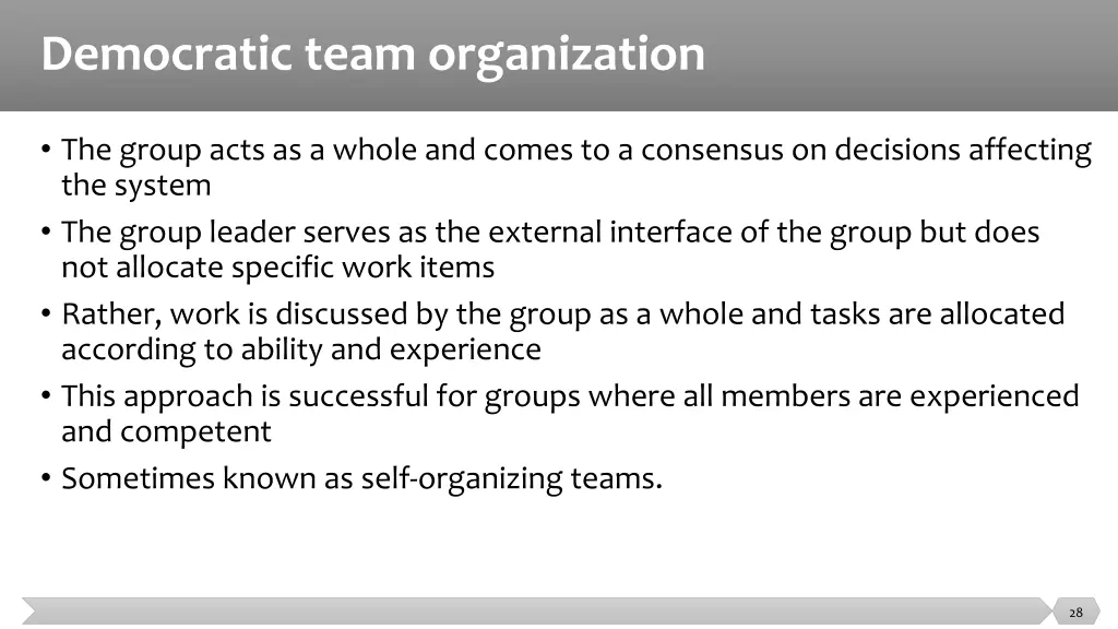 democratic team organization