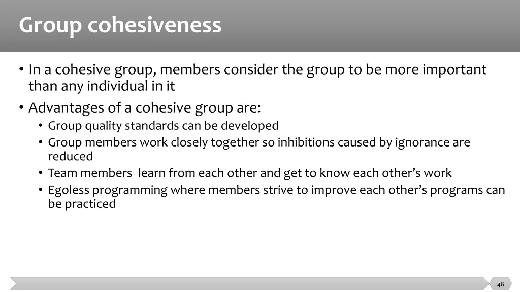 group cohesiveness