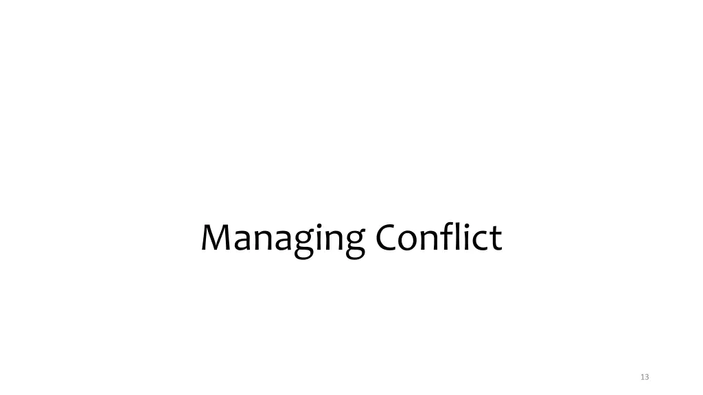 managing conflict