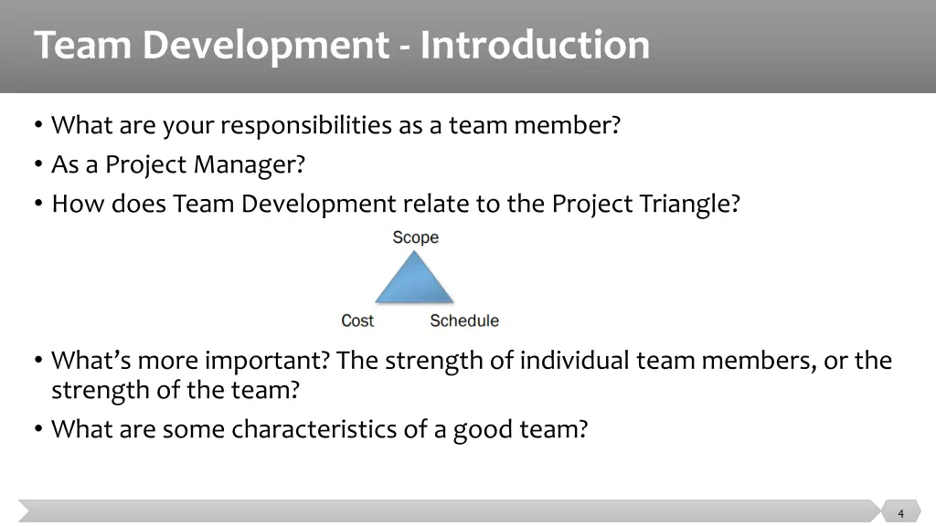team development introduction