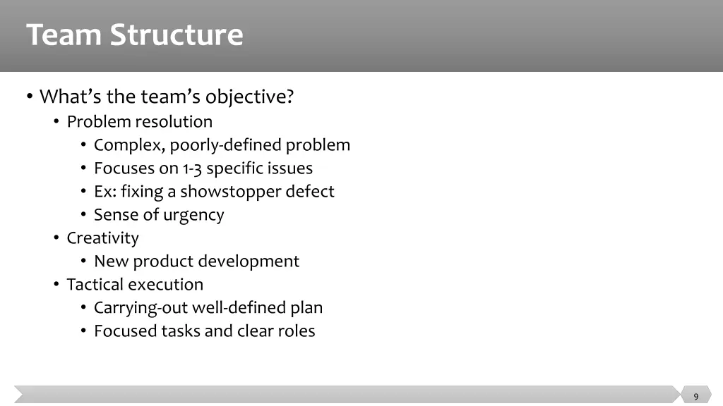 team structure