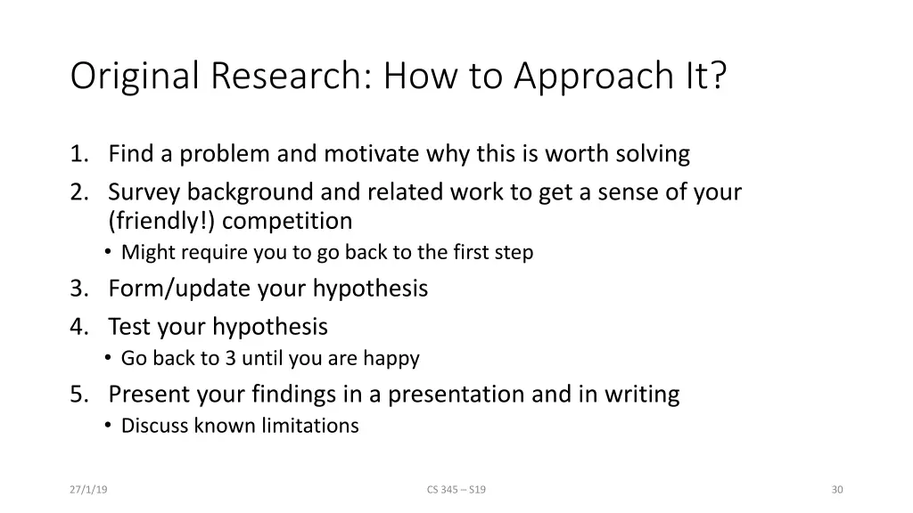 original research how to approach it