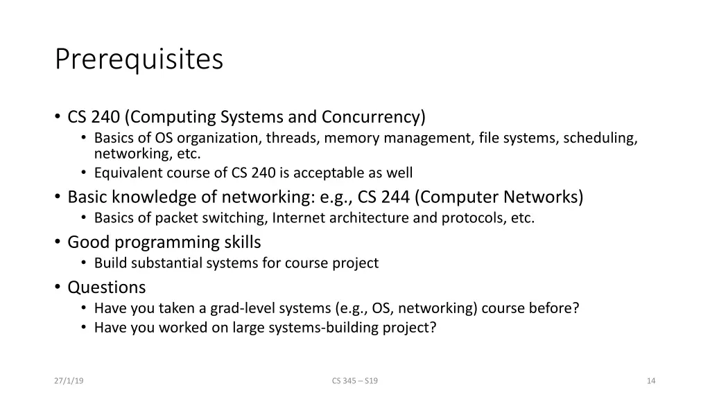 prerequisites