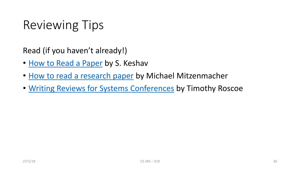 reviewing tips