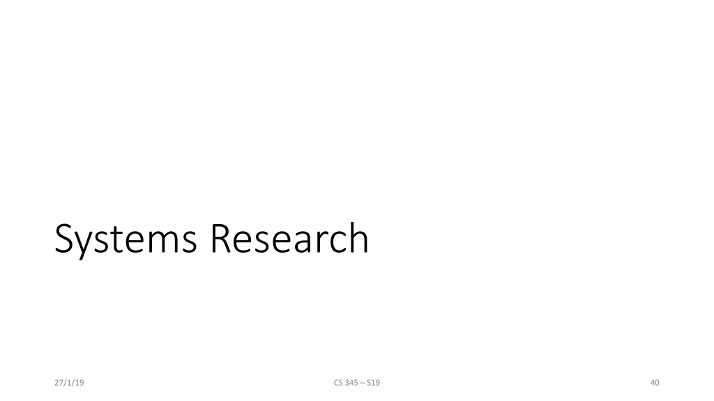 systems research