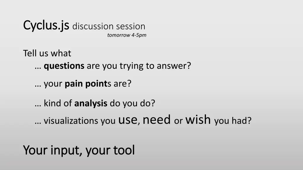 cyclus js cyclus js discussion session