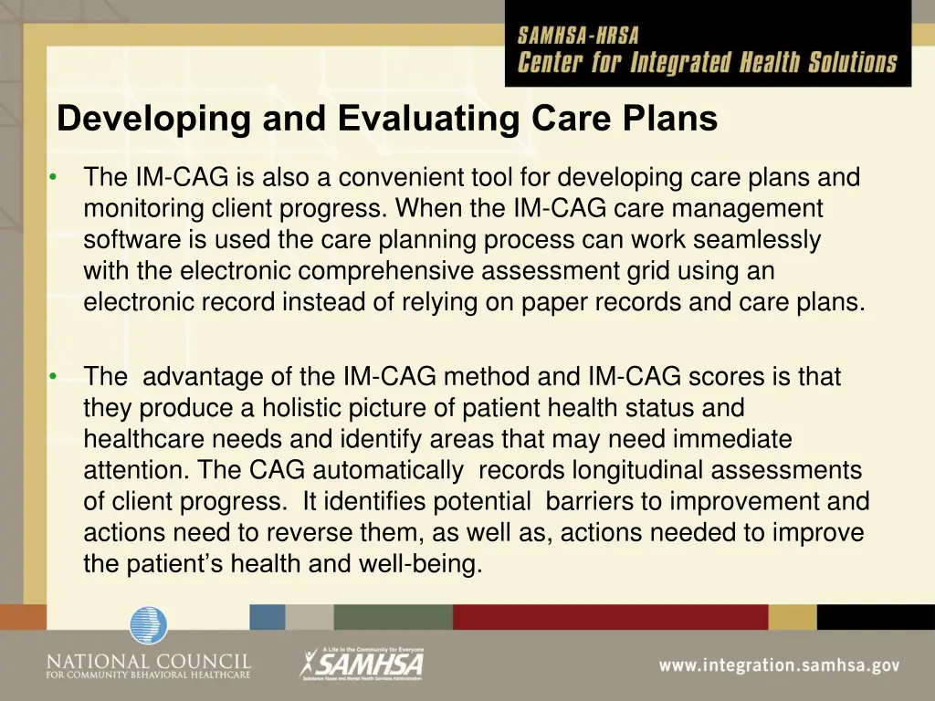 developing and evaluating care plans