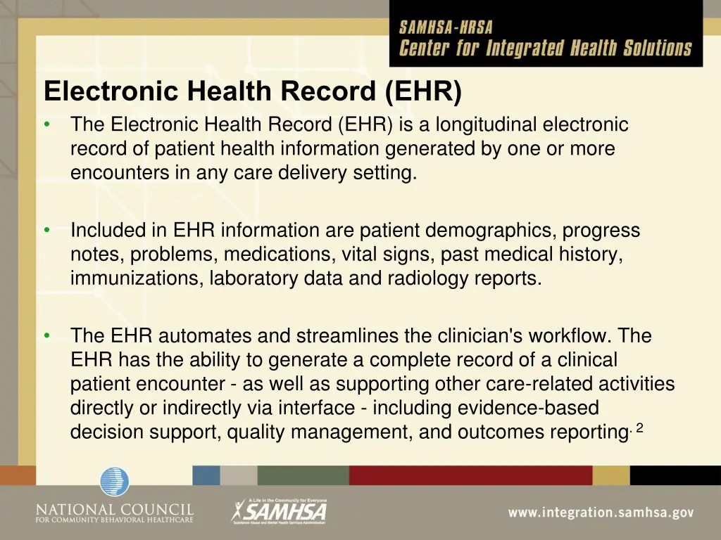 electronic health record ehr the electronic