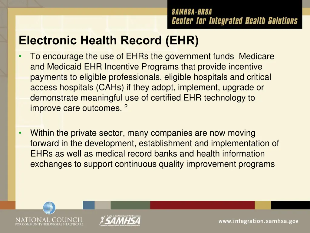 electronic health record ehr to encourage