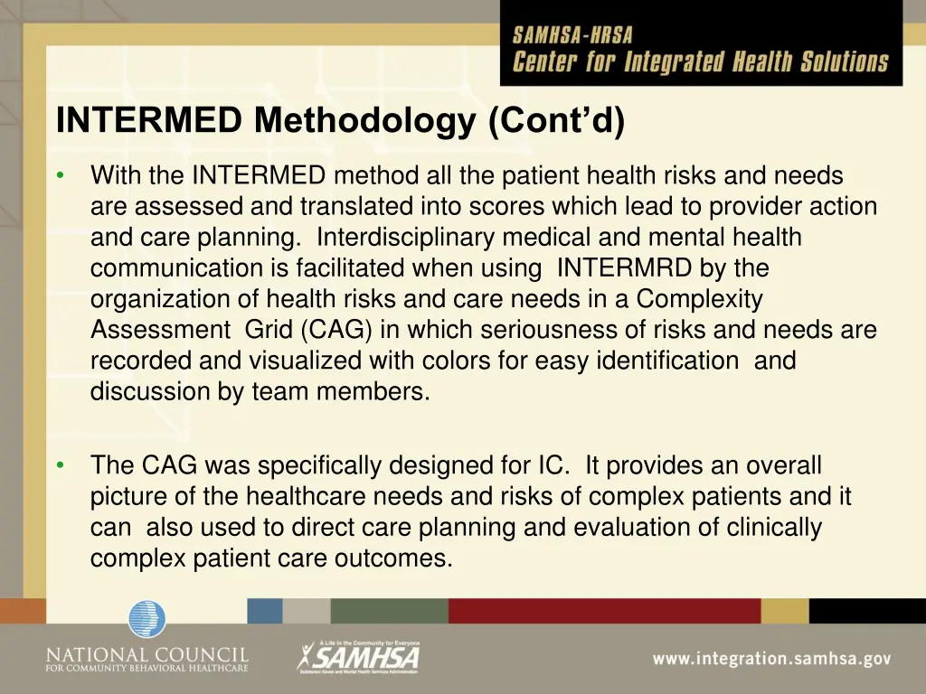 intermed methodology cont d